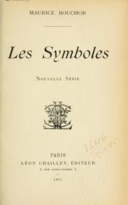 Cover of: symboles.: Nouv. série.