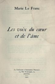 Cover of: Les voix du coeur et de l'âme.