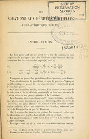 Les équations aux dérivées partielles à caractéristiques réelles by Adhémar, Robert vicomte d'