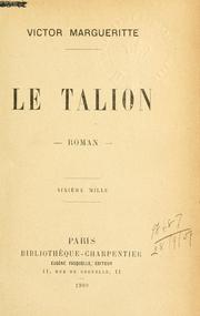 Cover of: Le talion by V. Margueritte