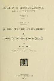 Cover of: Le Trias et le Lias sur les feuilles de Son-Tay et de Phu-Nho-Quan (Tonkin)