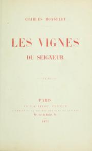 Cover of: Les vignes du seigneur.