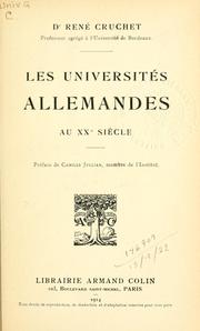 Cover of: universités Allemandes au XXe siècle