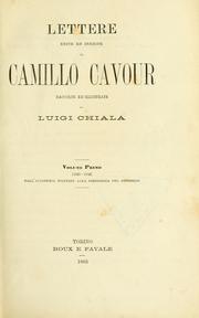 Cover of: Lettere edite ed inedite di Camillo Cavour