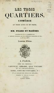 Cover of: Les trois quartiers by L.-B Picard