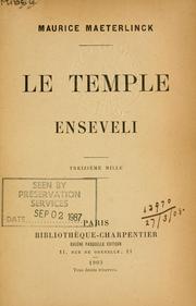 Cover of: Le temple enseveli. by Maurice Maeterlinck
