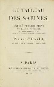 Cover of: Le tableau des Sabines by Jacques Louis David
