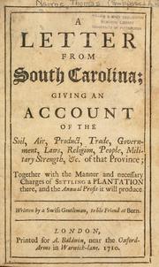 A letter from South Carolina by Thomas Nairne