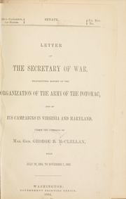 Cover of: Letter of the secretary of war. by McClellan, George Brinton