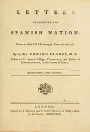Cover of: Letters concerning the Spanish nation: written at Madrid during the years 1760 and 1761.