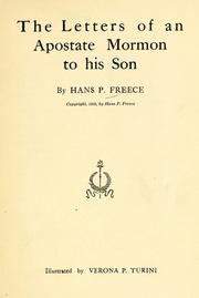 Cover of: The letters of an apostate Mormon to his son by Hans P. Freece