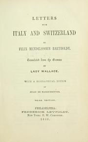 Cover of: Letters from Italy and Switzerland by Felix Mendelssohn