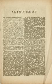 Cover of: Letters of John Botts, of Virginia, on the Nebraska question.