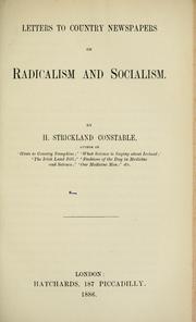 Cover of: Letters to country newspapers on radicalism and socialism
