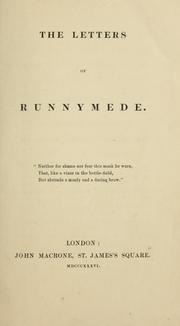 Cover of: The letters of Runnymede.