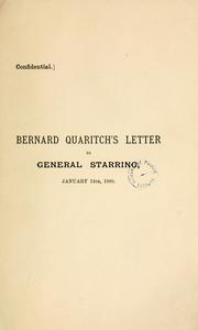 Cover of: Letter to Gen. Starring, Jan. 14, 1880.