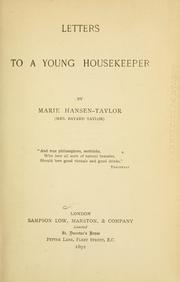 Cover of: Letters to a young housekeeper.