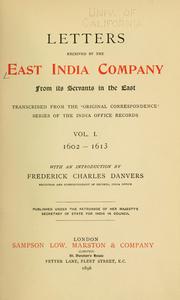 Cover of: Letters received by the East India company from its servants in the East
