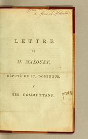 Cover of: Lettre de M. Malouet, député de St. Domingue, à ses commettans.