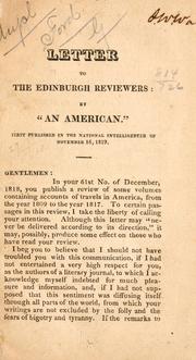 Cover of: Letter to the Edinburgh reviewers