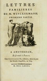 Cover of: Lettres familières de M. Winckelmann.