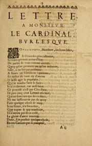 Cover of: Lettre a monsievr le Cardinal, bvrlesqve.