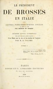 Cover of: Lettres famili©Łeres ©Øecrites d'Italie en 1739 et 1740 by Brosses, Charles de
