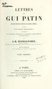 Cover of: Lettres de Gui Patin. by Patin, Guy