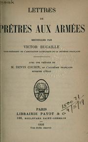 Cover of: Lettres de prêtres aux armées by Victor Bucaille