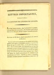 Lettres importantes relatives a la question des citoyens de couleur by J. L. Baux