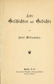 Cover of: Letzte Geschichten und Gedichte by Josef Willomitzer
