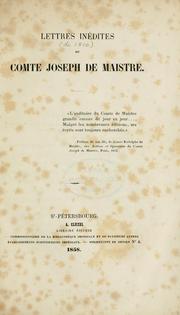 Cover of: Lettres inédites.