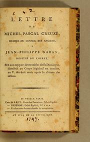 Cover of: Lettre by Michel-Pascal Creuzé-Dufresne