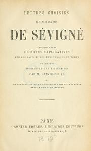 Cover of: Lettres choisies de madame de Sévigné by Marie de Rabutin-Chantal