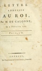 Cover of: Lettre adressée au roi