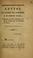 Cover of: Lettre du comte de Stanhope a M. Edmont Burke, contenant une courte réponse à son dernier discours sur la révolution de France; traduite de l'anglais