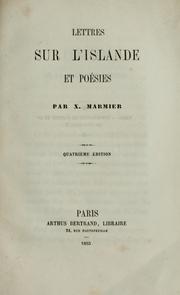 Cover of: Lettres sur l'Islande, et poésies