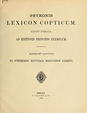 Cover of: Lexicon linguae Copticae by Vittorio Amedeo Peyron