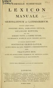 Cover of: Lexicon manuale graeco-latinum et latino-graecum