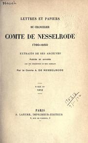 Cover of: Lettres et papiers, 1760-1850: extraits de ses archives