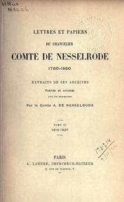 Cover of: Lettres et papiers, 1760-1850: extraits de ses archives