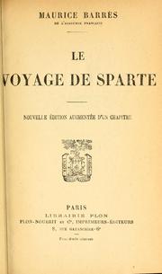 Cover of: voyage de Sparte.