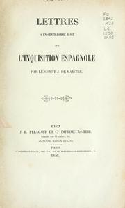 Cover of: Lettres à un gentilhomme russe sur l'Inquisition espagnole