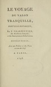 Cover of: voyage du valon tranquille: nouvelle historique.  Nouv. éd., avec une préf. et des notes servant de clef.