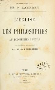 Cover of: Église et les philosophes au dix-huitiéme siécle