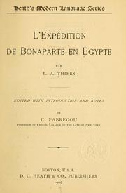 Cover of: L'expédition de Bonaparte en Égypte