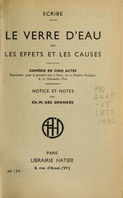 Cover of: Le verre d'eau, ou, Les effets et les causes by Eugène Scribe
