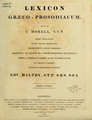 Cover of: Lexicon graeco-prosodiacum