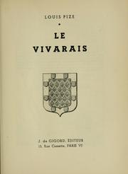 Cover of: Le Vivarais. by Louis Pize