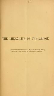 Cover of: lherzolite of Arie